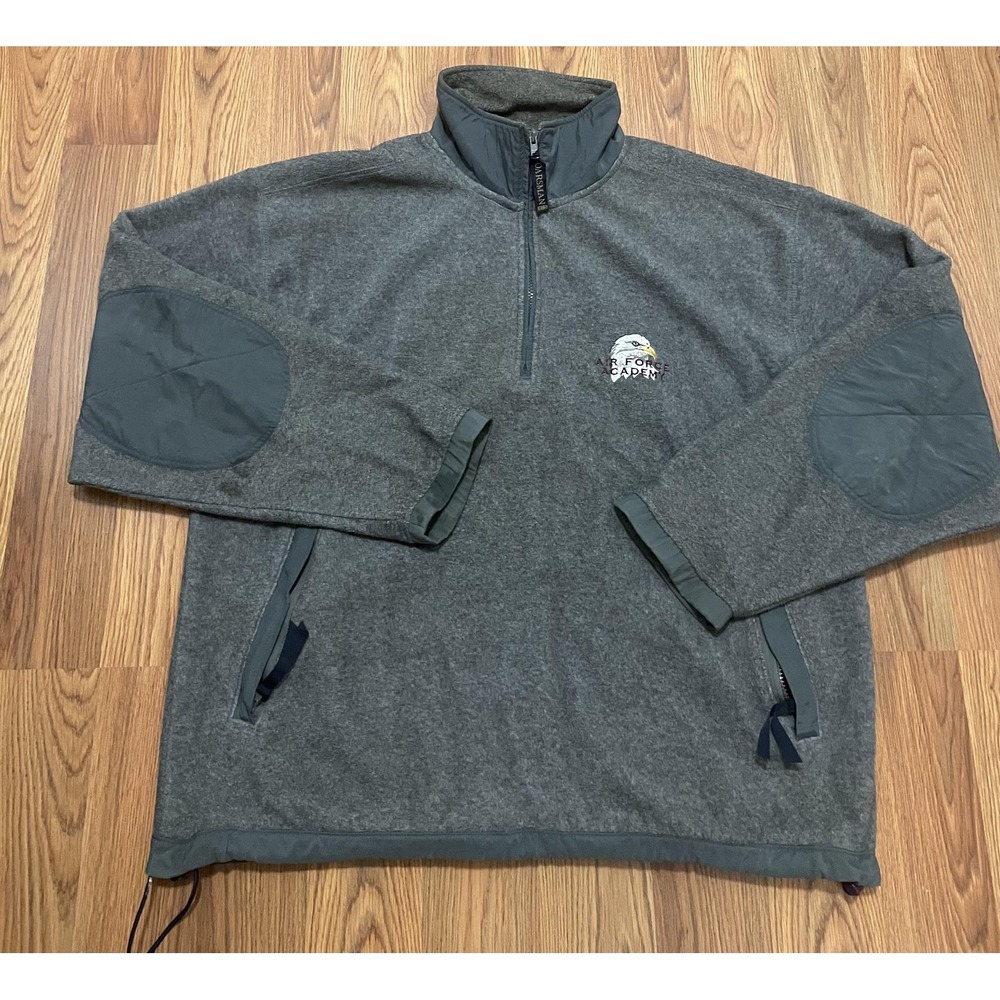 Air Force Falcons Fleece Pullover Mens Large Oarsman Quarter Zip Gray